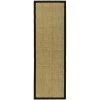 Safavieh NF114C-222 Natural Fiber Power Loomed Runner Rug; Natural - Black; 2 ft. 6 in. x 22 ft.