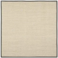 Safavieh NF443B-8SQ Natural Fiber Power Loomed Square Rug; Marble - Grey; 8 x 8 ft.