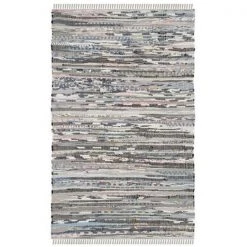 Safavieh RAR121A-25 Rag Rug Hand Woven Runner Rug; Grey - Multi; 2 ft. 3 in. x 5 ft.