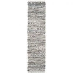 Safavieh RAR121A-4 Rag Rug Hand Woven Small Rectangle Rug; Grey - Multi; 4 x 6 ft.