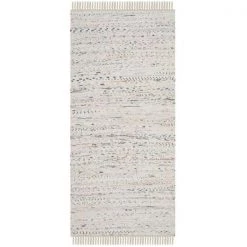 Safavieh RAR121G-28 Rag Rug Hand Woven Runner Rug; White - Multi; 2 ft. 3 in. x 8 ft.