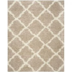 Safavieh SGD257D-8 Dallas Shag Power Loomed Rectangle Rug; Beige - Ivory; 8 x 10 ft.