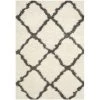 Safavieh SGD257H-6 Dallas Shag Power Loomed Rectangle Rug; Ivory - Dark Grey; 6 x 9 ft. -Rugs&Mats Official Shop Unbeatablesale20Inc sfvh67688xx650xx6398d0