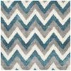 Safavieh SGK568C-7SQ Safavieh Kids Shag Power Loomed Square Rug; Ivory - Blue; 6 ft. 7 in. x 6 ft. 7 in.