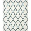 Safavieh SGK569C-9 Safavieh Kids Shag Power Loomed Rectangle Rug; Ivory - Blue; 8 ft. 6 in. x 12 ft.