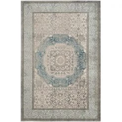 Safavieh SOF365A-8 Sofia Power Loomed Rectangle Rug; Light Grey - Blue; 8 x 11 ft.