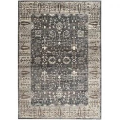 Safavieh VAL118C-28 Valencia Power Loomed Rectangle Rug; Dark Grey - Light Grey; 2 ft. 3 in. x 8 ft.