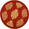 Safavieh CY2720-3707-5R Courtyard 5.25 ft. Machine Made Round Rug - Red-Natural