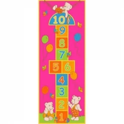 Sintechno SA-HOPINK27 Playful Hopscotch Pink Area Rug; 2.5 x 7 ft.
