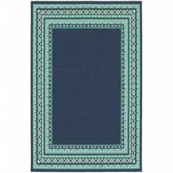 Sphinx By Oriental Weavers Oriental Weavers Meridian 9650B 5x8 Rectangle - Navy/ Green-Polypropylene