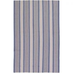 Surya FAR7008-58 5 ft. x 8 ft. Farmhouse Stripes Rug - Navy-Blue-Lavender