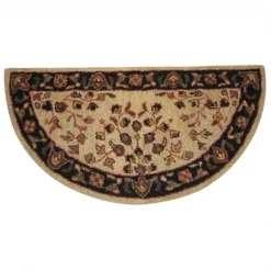 Blueprints Beige With Black Hand-Tufted 100% Wool Hearth Rug