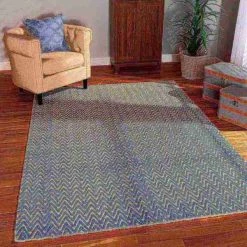 Baxton Studio Alcoy Modern and Contemporary Blue Handwoven Wool Area Rug -Rugs&Mats Official Shop Wholesale20Interiors20Inc 11801xx3xx517f6a