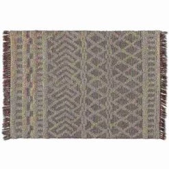 Baxton Studio Heino Modern and Contemporary Ivory and Charcoal Handwoven Wool Area Rug