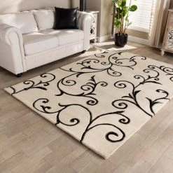 Baxton Studio Trellis Modern and Contemporary Ivory and Black Hand-Tufted Wool Blend Area Rug -Rugs&Mats Official Shop Wholesale20Interiors20Inc 11828xx3xxd858e2 1