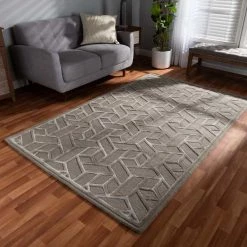 Baxton Studio Vigo Modern and Contemporary Grey Hand-Tufted Wool Blend Area Rug -Rugs&Mats Official Shop Wholesale20Interiors20Inc 11831xx3xxaf8b8a 1
