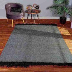 Baxton Studio Dalston Modern and Contemporary Dark Grey and Black Handwoven Wool Blend Area Rug -Rugs&Mats Official Shop Wholesale20Interiors20Inc 11862xx3xx9079d5