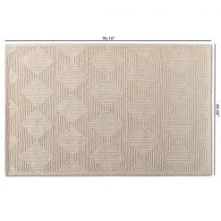 Baxton Studio Sovanna Modern and Contemporary Ivory Hand-Tufted Wool Area Rug -Rugs&Mats Official Shop Wholesale20Interiors20Inc 11865xx4xx0e5b75