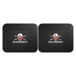 Fanmats Nebraska Utility Mat, Black Shirts, PK2