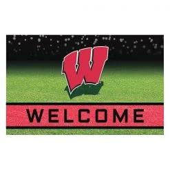 Fanmats University of Wisconsin Door Mat, Rubber