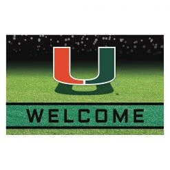 Fanmats University of Miami Door Mat, Rubber
